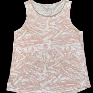 Calvin Klein Pink And White Zebra Print Tank Top 100% Cotton Size S Y2K Retro